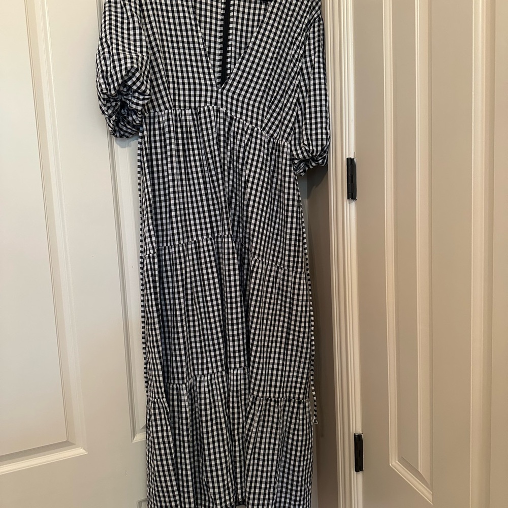 Faithfull the Brand Aberdeen Midi Dress in Varsha Gingham Black